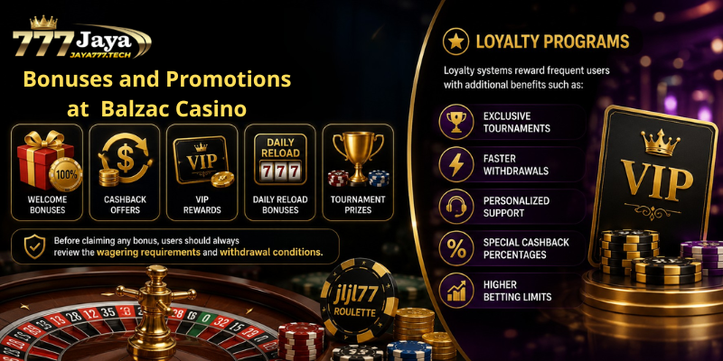 Bonuses and Promotions at  Balzac Casino
