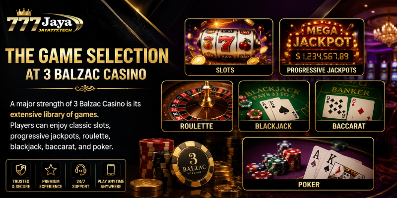 The Game Selection at  Balzac Casino